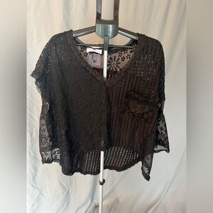Black Sheer Lace Top